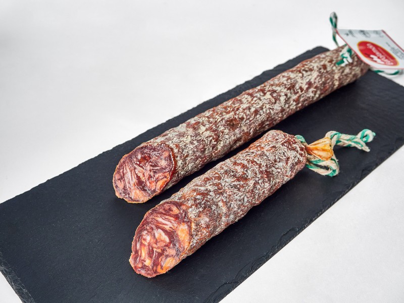 Chorizo Ibérico Extra Vela Picante<span class='product-attribute-in-name'><strong>Rangos Velas Chorizo Rojas, Blancas y Picante así como la Herradura de Chorizo Roja y la de Salchichón</strong>: 0,450 - 0,550</span>